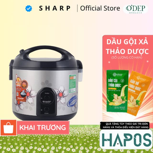 Nồi cơm điện 2.2 lít nắp gài Sharp Chính hãng Thái Lan, lòng nồi dày 1.179mm chống dính KS-R231STV - HAPOS HEL - Ảnh 12