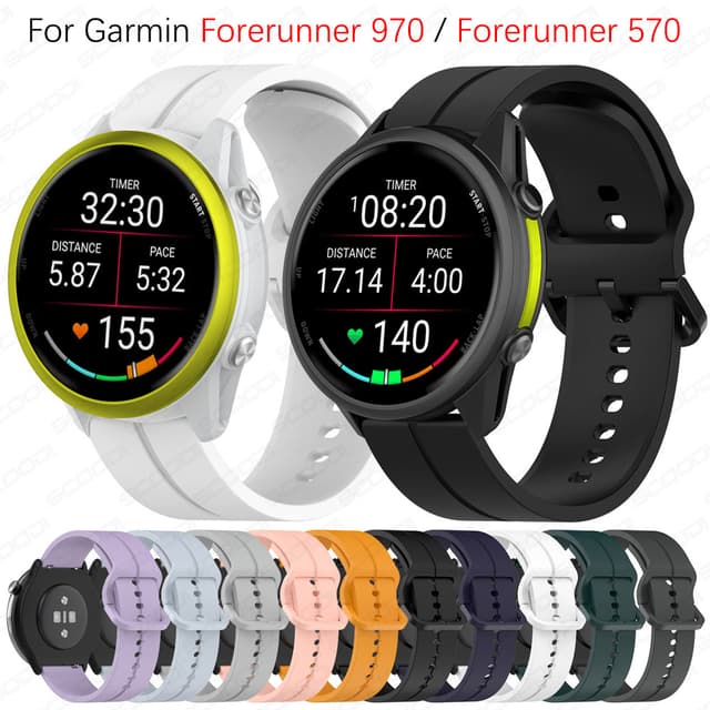 Dây đeo cổ tay silicon cho Garmin Forerunner 970 / Forerunner 570 42mm 47mm Dây đeo đồng hồ thông minh Vòng đeo tay thể thao - Ảnh 6