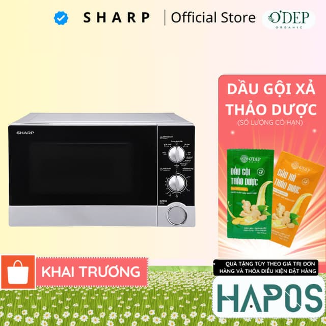 Lò vi sóng có nướng Sharp 23 lít Chính hãng công suất 800-1000W R-G302VN-S - BẢO HÀNH 15 THÁNG - HAPOS HEL - Ảnh 8