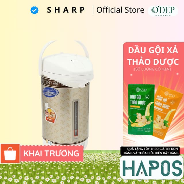 Bình thủy điện Inox Sharp 2.9 Lít Chính hãng, đun sôi nhanh, giữ ấm KP-30STV(RB) - Sản xuất Thái Lan - HAPOS HEL - Ảnh 5