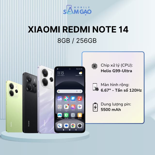 Điện Thoại Xiaomi Redmi Note 14 8GB/256GB - Hàng Chính Hãng - Ảnh 3