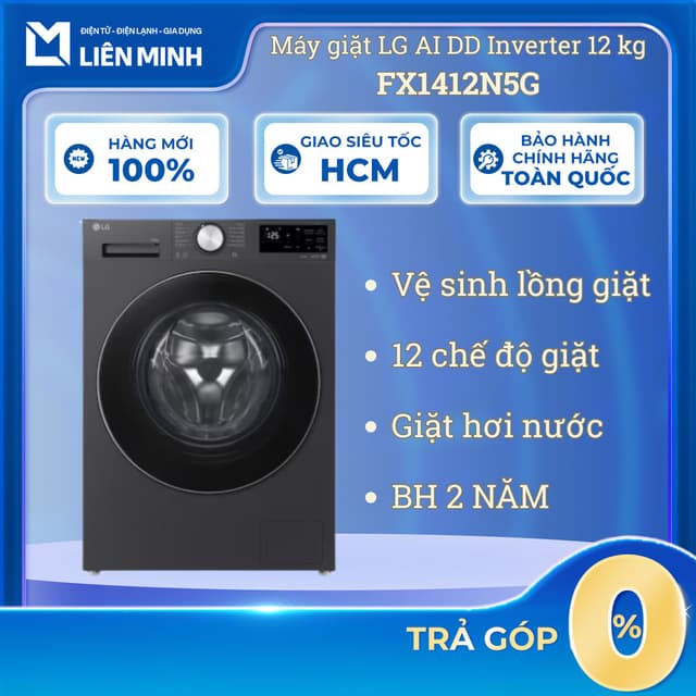 Máy Giặt LG AI DD Inverter 12 Kg FX1412N5G [Giao Toàn Quốc] - Ảnh 4