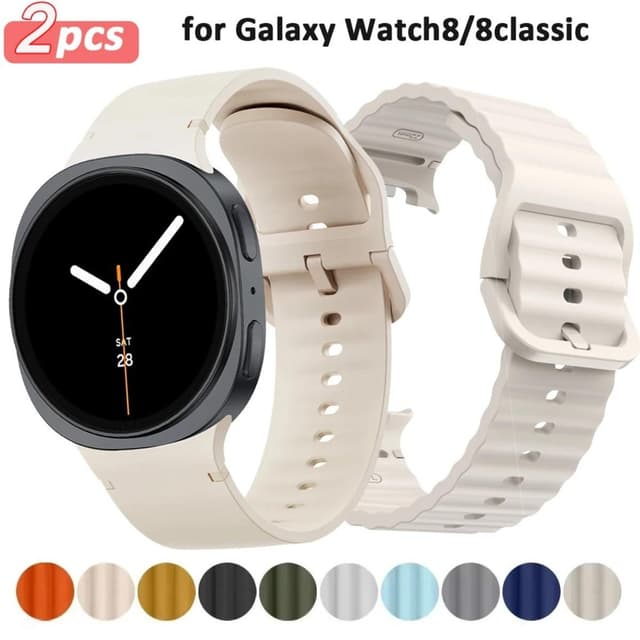 Dây Đeo Chính Thức Cho Samsung Galaxy Watch 8 40mm 44mm Đồng Hồ 8 Vòng Tay Thể Thao Silicon 46mm Correa Không Khoảng Cách Ban Nhạc Cho Galaxy Watch8 Classic 46mm - Ảnh 11