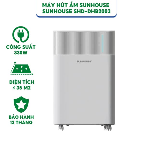Máy Hút Ẩm SUNHOUSE SHD-DHB2003 - Diện Tích Sử Dụng Tới 35m2, Chế Độ Đa Dạng, Bảo Hành 12-36 Tháng - Ảnh 2