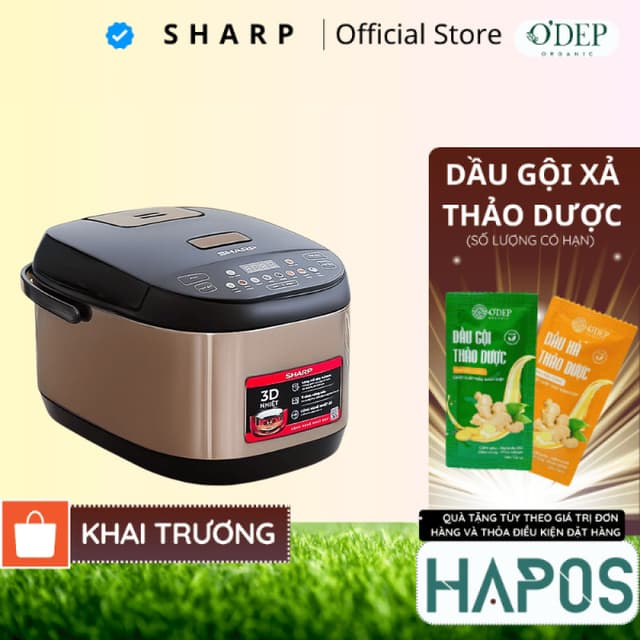 Nồi cơm điện tử Sharp 1.8 lít 790W, công nghệ nấu 3D KS-TH18E2O-RS - HAPOS HOF - Ảnh 7