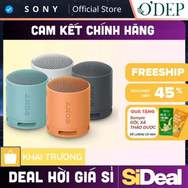 Loa Bluetooth Sony SRS-XB100, pin 16 giờ, chống nước IP67, Bluetooth 5.3 kết nối 2 loa - SIDEAL SIA - Ảnh 6