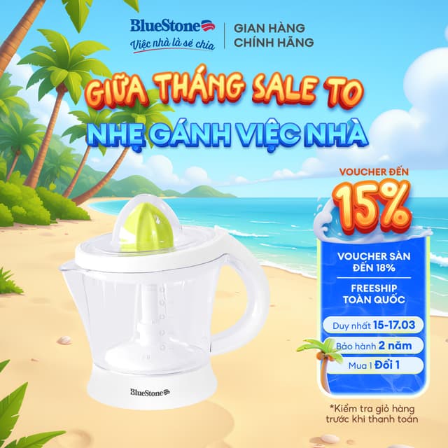 [BlueStone]  Máy Vắt Cam Bluestone CJB-1129 - 1 Lít - 40W - Dễ Vệ Sinh - Bảo Hành 2 Năm - Ảnh 8