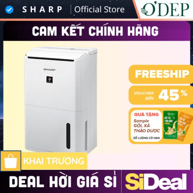 Máy lọc không khí hút ẩm tạo ion Sharp DW-D12A-W Diện tích lọc 25m2, - SIDEAL SIA - Ảnh 12