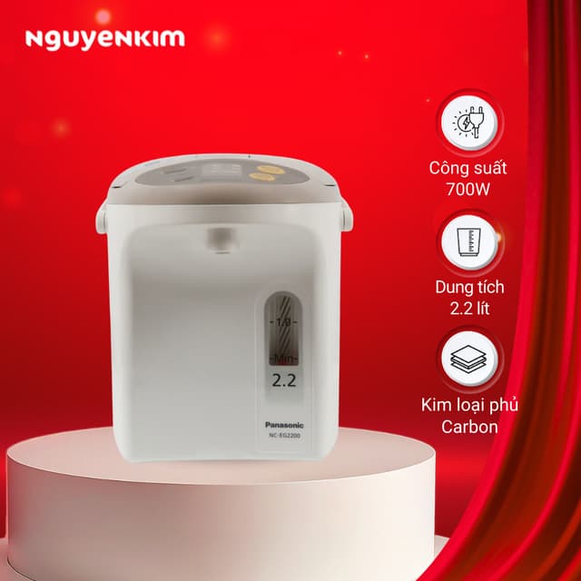 Bình thủy điện Panasonic 2.2 lít NC-EG2200CSY - Ảnh 1