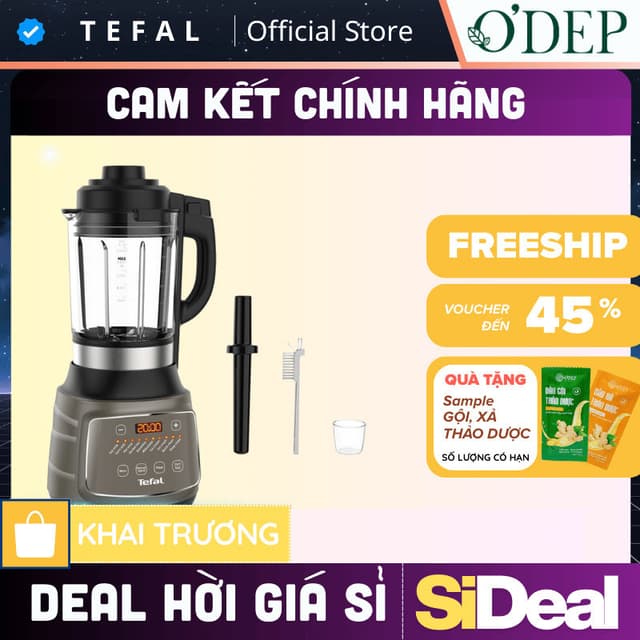 Máy làm sữa hạt Tefal Chính hãng 1.75L xay nấu nóng lạnh đa năng 1300W, tự vệ sinh BL967B66 - SIDEAL SIA - Ảnh 7
