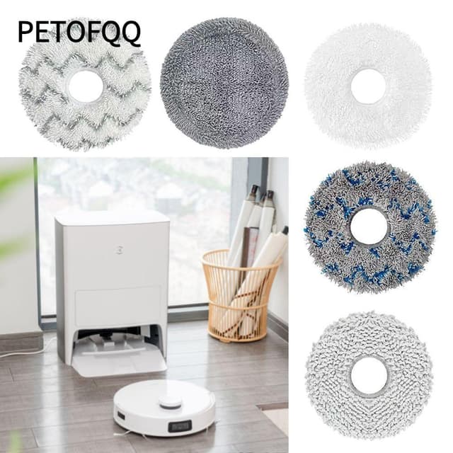 Petofqq 3 Khăn Lau Nhà, Khăn Lau Robot Lau Bụi Có Thể Giặt Được, Vải Lau Nhà Có Thể Tái Sử Dụng Bền Đẹp Cho Ecovacs X1 omni / turbo / T10 omni / turbo T20 / T20 - Ảnh 10