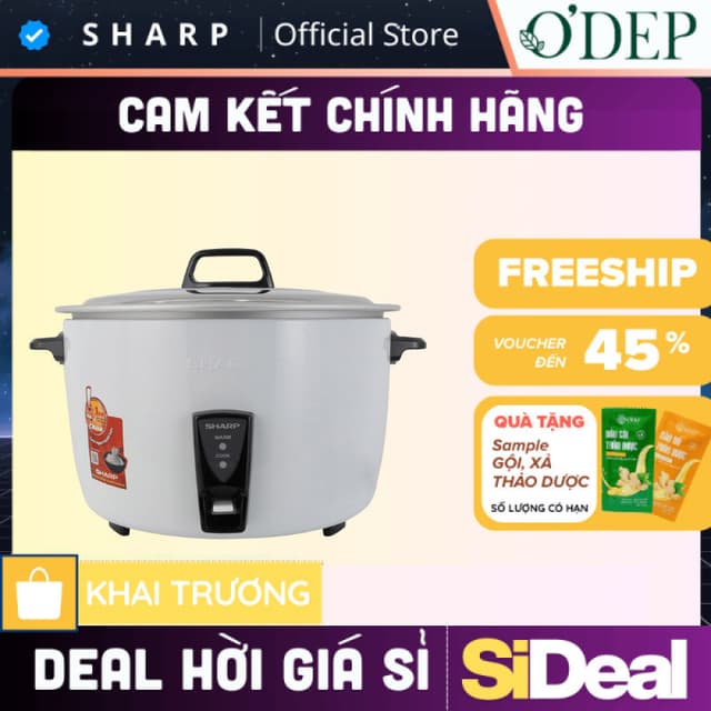 Nồi cơm điện nắp rời 7 Lít Sharp KSH-D77V Chính hãng, Bảo hành 15 tháng - Không chống dính - SIDEAL SIA - Ảnh 11