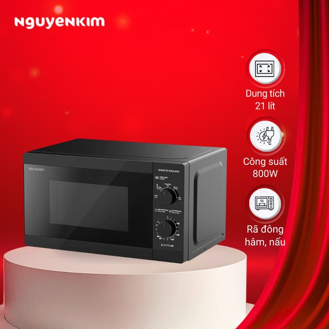 Lò vi sóng Sharp 21 lít R-211TV-BK - Ảnh 3