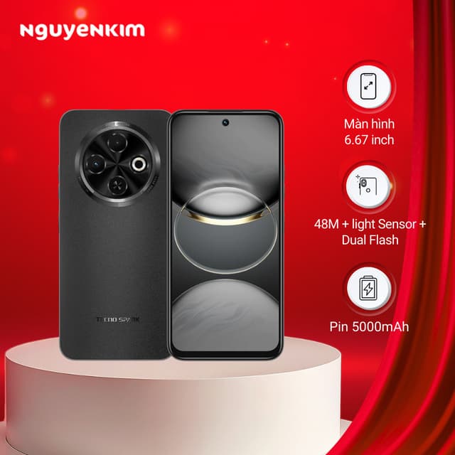 Điện thoại Tecno Spark 30C 6GB/128GB Đen Sao Đêm - Ảnh 1