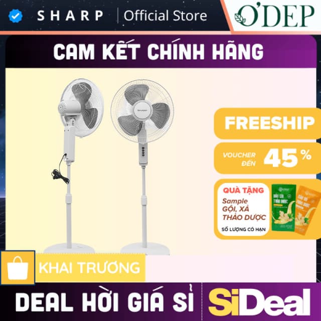 Quạt đứng 55W 3 cánh quạt Sharp, sải cảnh rộng, lưu lượng gió làm mát cho diện tích rộng PJ-S40MV-LG - SIDEAL SIA - Ảnh 8