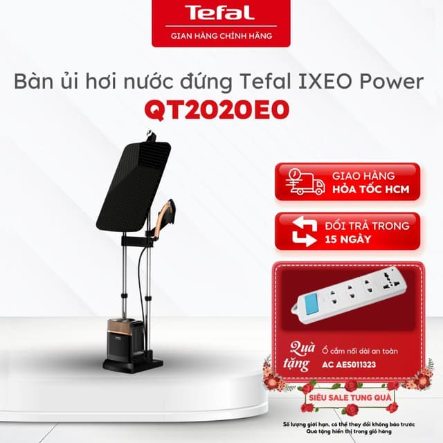 Bàn ủi hơi nước đứng Tefal QT2020E0 IXEO Power, chuyên dụng, 2170W, 1.1L, 5.8 bar| BH 24 tháng - Ảnh 1