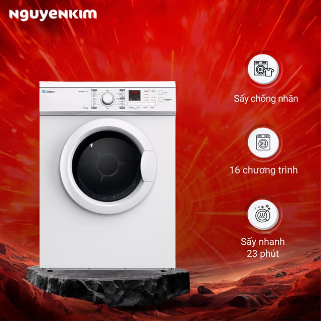Máy sấy quần áo thông hơi Casper 7.2 kg TD-72VWD - Ảnh 6