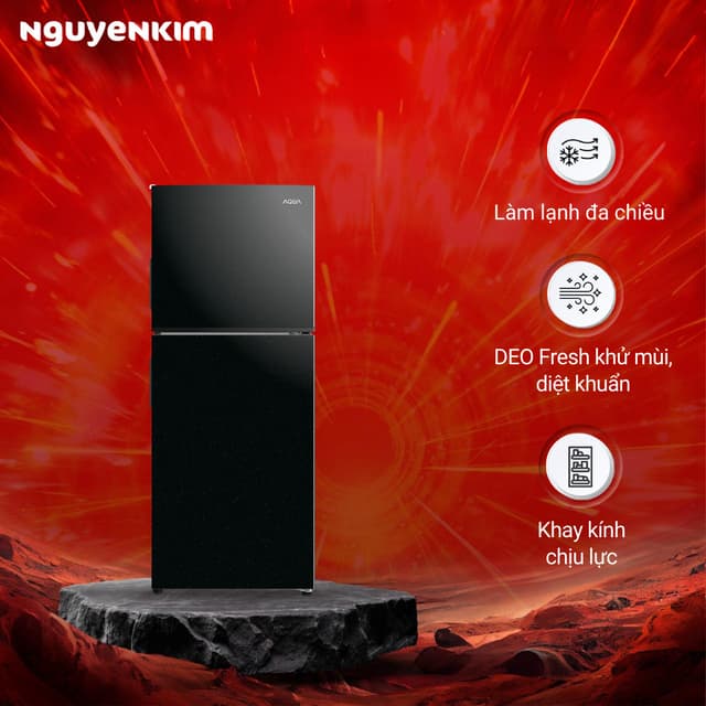 Tủ lạnh 2 cánh Aqua Inverter 189 lít ngăn đông trên AQR-T220FA(FB) - Ảnh 1