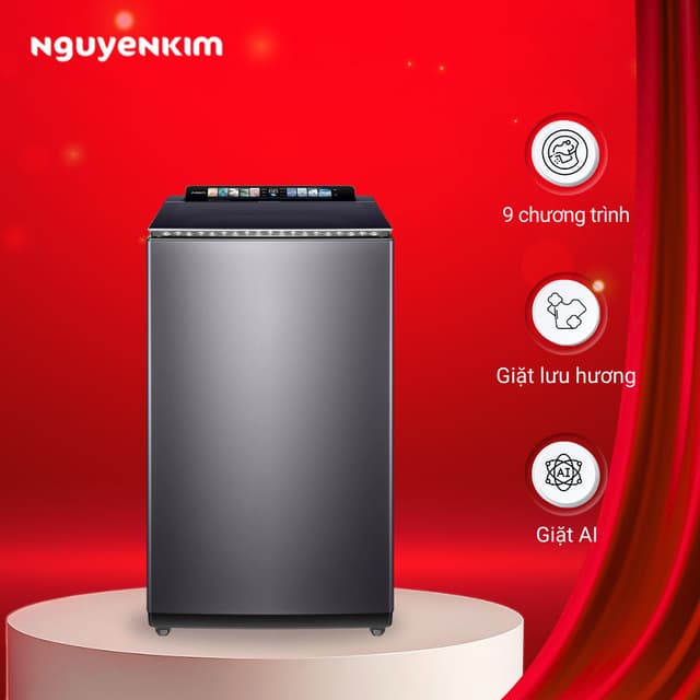 Máy giặt cửa trên Aqua Inverter 12 kg AWM12-BSR1K(BU) - Ảnh 7