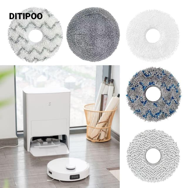 DITIPOO 3 Chiếc Khăn Lau Robot Làm Sạch, Vải Lau Nhà Tái Sử Dụng, Vải Lau Bụi Có Thể Giặt Được Thay Thế Cho Ecovacs X1 omni / turbo / T10 omni / turbo T20 / T20 - Ảnh 5