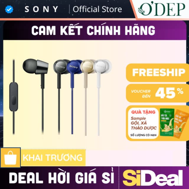 Tai nghe nhét tai Sony MDR-EX155AP, có mic thoại, dây 1.2m, jack 3.5 mm - SIDEAL SIA - Ảnh 3