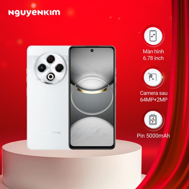 Điện thoại Tecno Spark 30 8GB/128GB Trắng Tinh Băng (KL6) - Ảnh 8