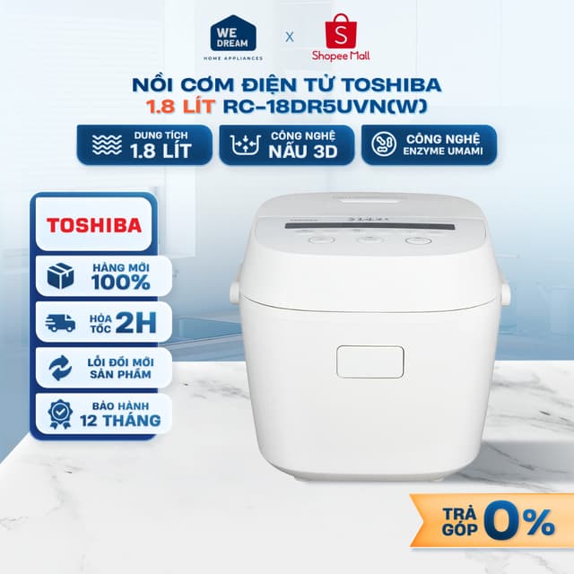 RC-18DR5UVN(W) - Nồi Cơm Điện Tử Toshiba 1.8 Lít RC-18DR5UVN(W) - Hàng Chính Hãng, Mới 100% - Ảnh 9