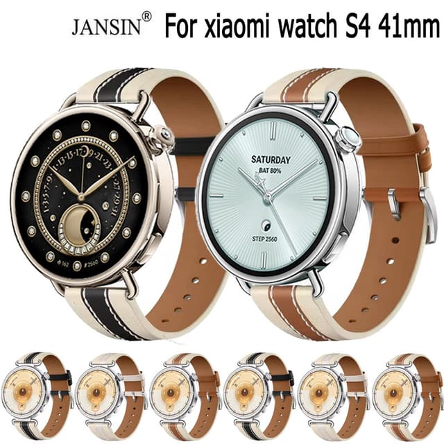 jansin Dây đeo bằng da dây đeo thể thao cho xiaomi watch s4 41mm - Ảnh 9