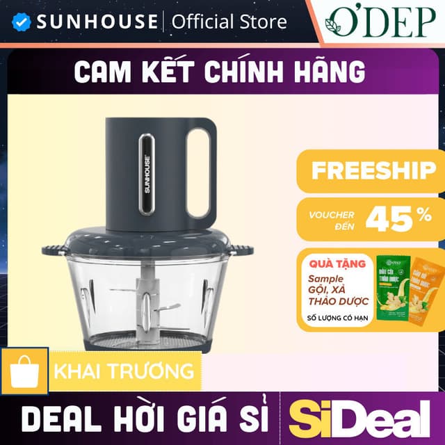 Máy xay thịt Sunhouse 1.8 lít Chính hãng 3 tốc độ xay đa năng nhanh và nhuyễn, Công suất 300W SHD5403 - SIDEAL SIA - Ảnh 12