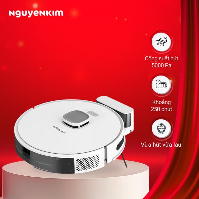 Robot hút bụi lau nhà Hitachi RV-X20P - Ảnh 1