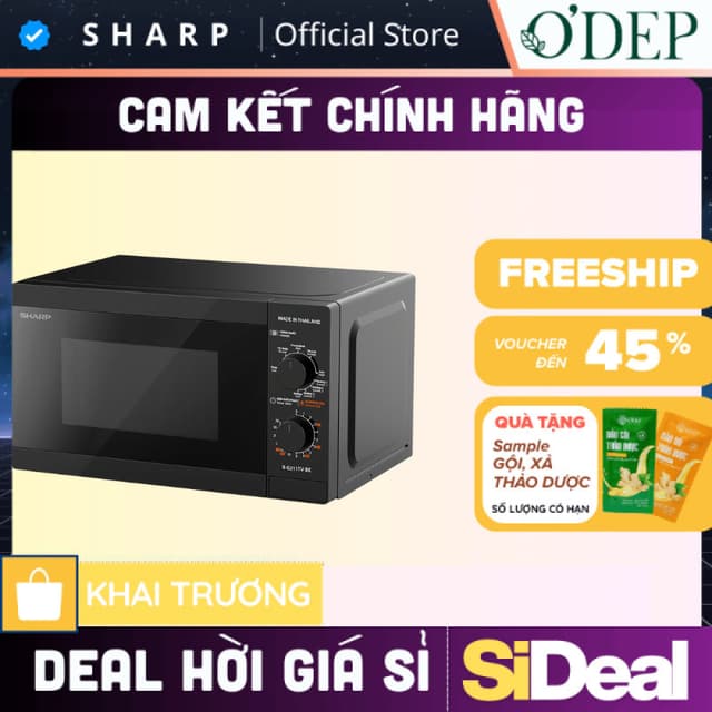 Lò vi sóng cơ có nướng Sharp R-G211TV-SL/BK 21 lít Chính hãng, Công Suất 800W, 3 Chức năng kết hợp - SIDEAL SIA - Ảnh 12