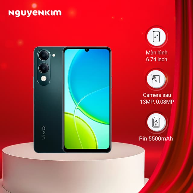 Điện thoại Vivo Y04 6GB/128GB Xanh Đen (V2430) - Ảnh 3
