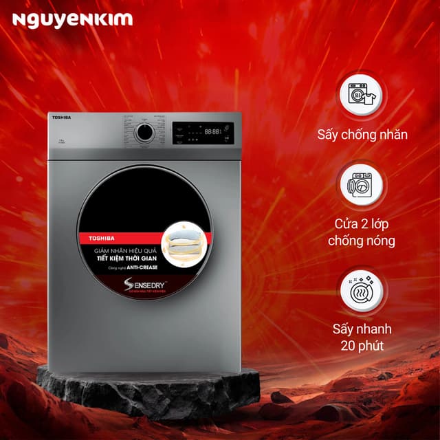 Máy sấy quần áo thông hơi Toshiba 7 kg TD-H80SEV(SK) - Ảnh 9