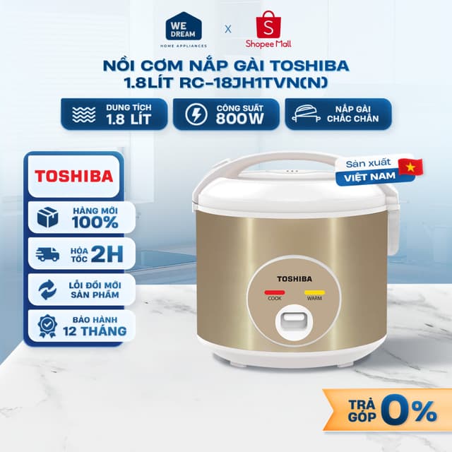 RC-18JH1TVN(N) - Nồi Cơm Nắp Gài Toshiba 1.8 Lít RC-18JH1TVN(N) - Hàng Chính Hãng, Mới 100% - Ảnh 3