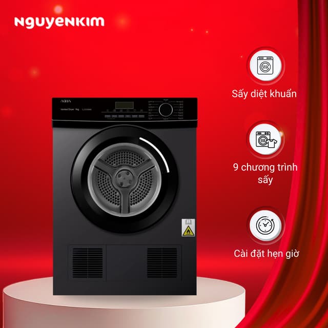 Máy sấy quần áo thông hơi Aqua 9 kg AQH-V901K.PS - Ảnh 7