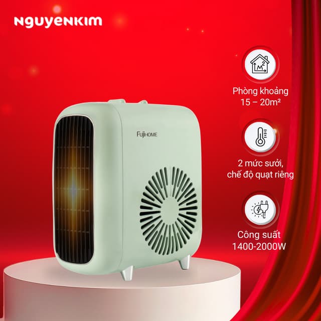 [Mới 2025] Quạt sưởi gốm mini FUJIHOME FH1200 - Ảnh 7