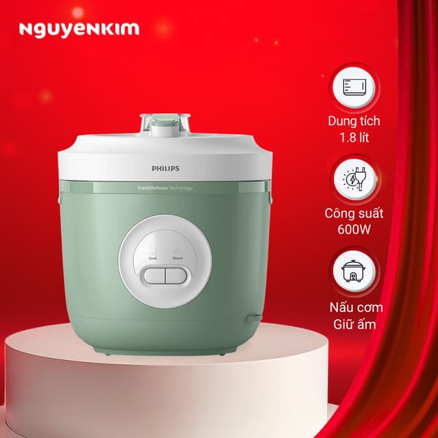 Nồi cơm điện nắp gài Philips 1.8 lít HD3212/32 - Ảnh 1