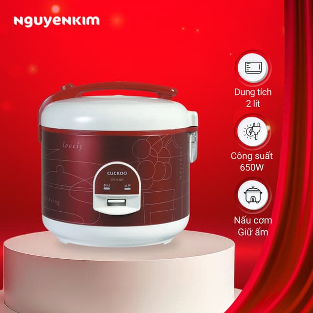 Nồi cơm nắp gài Cuckoo 2 lít CR-1122/REIVVNCV - Ảnh 1