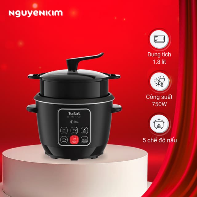 Nồi cơm điện tử Tefal 1.8 lít RK1088Y0 Đen - Ảnh 5