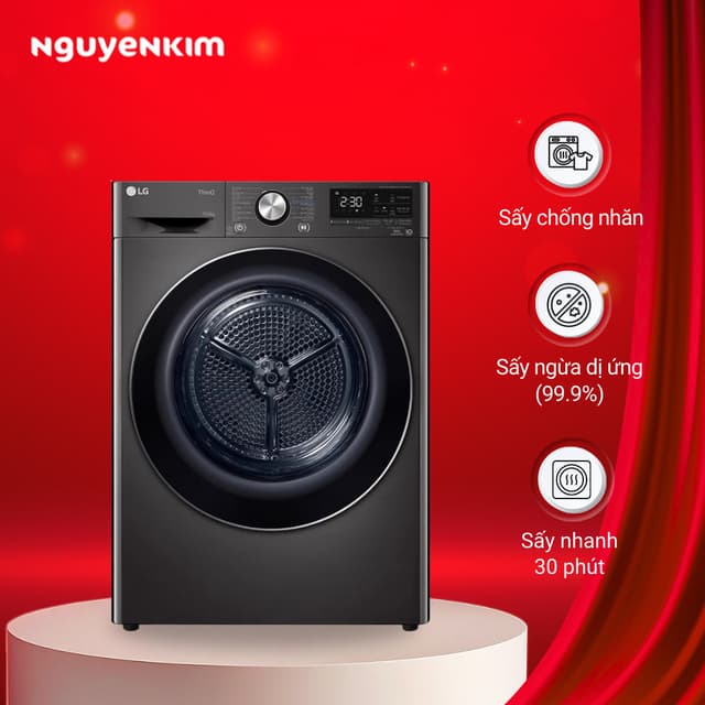 Máy sấy quần áo bơm nhiệt LG Inverter 10.5 kg DVHP50B - Ảnh 1