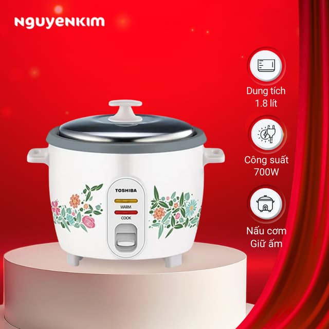 Nồi cơm nắp rời Toshiba 1.8 lít RC-18MH1PV(F) - Ảnh 2