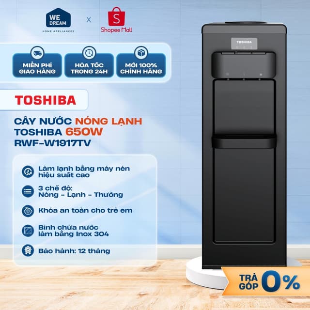 [MIỄN PHÍ GIAO HÀNG] RWF-W1917TV - Cây Nước Nóng Lạnh Toshiba RWF-W1917TV 650W - Hàng Chính Hãng, Mới 100% - Ảnh 9