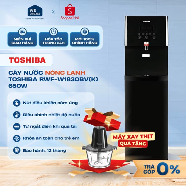 [MIỄN PHÍ GIAO HÀNG] RWF-W1830BV(K) - Cây Nước Nóng Lạnh Toshiba RWF-W1830BV(K) 650W - Hàng Chính Hãng, Mới 100% - Ảnh 2