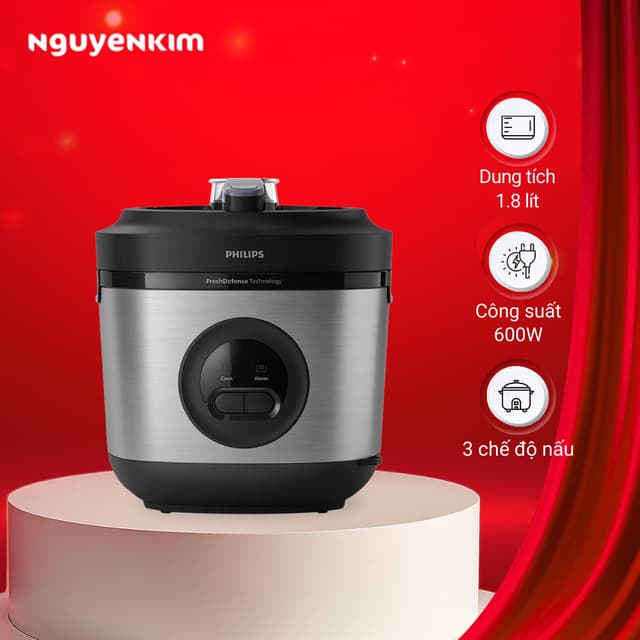 Nồi cơm nắp gài Philips 1.8 lít HD3213/31 - Ảnh 12