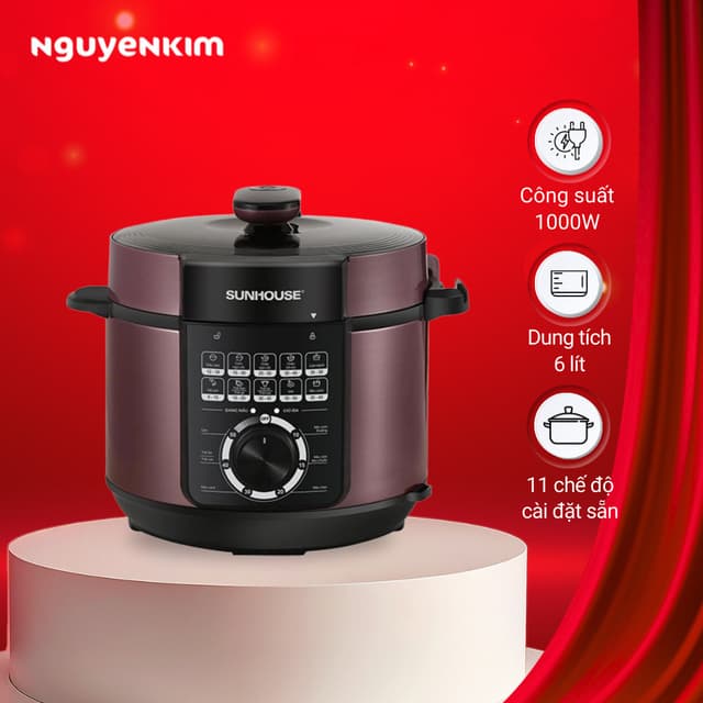 Nồi áp suất điện đa năng Sunhouse 6 lít SHD1657 - Ảnh 5