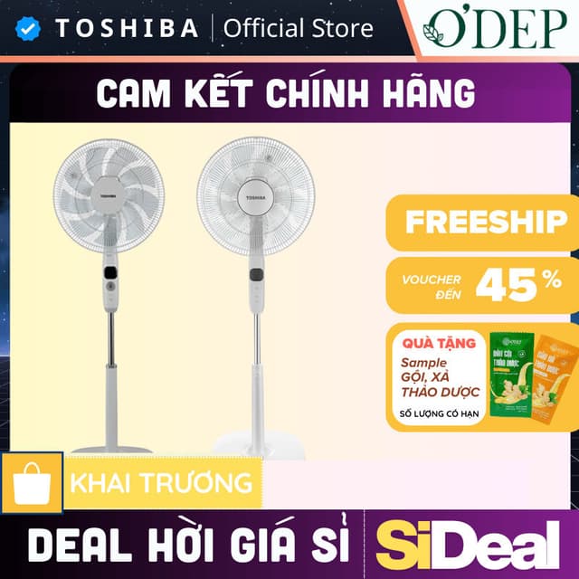 Quạt đứng Toshiba 9 cánh, DC Inverter 30W 26 mức gió, điều khiển từ xa F-LSD10(W)VN - SIDEAL SIA - Ảnh 9