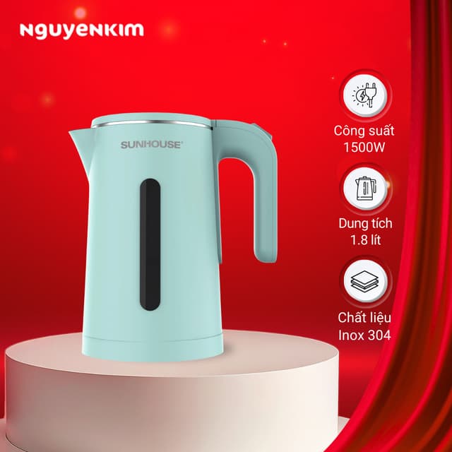Bình đun siêu tốc Sunhouse 1.8 lít SHD1351 - Ảnh 1