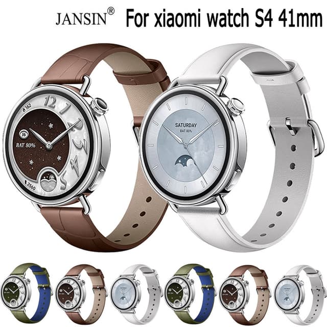 jansin Dây đeo bằng da thật cho xiaomi watch s4 41mm Vòng đeo tay thể thao - Ảnh 10