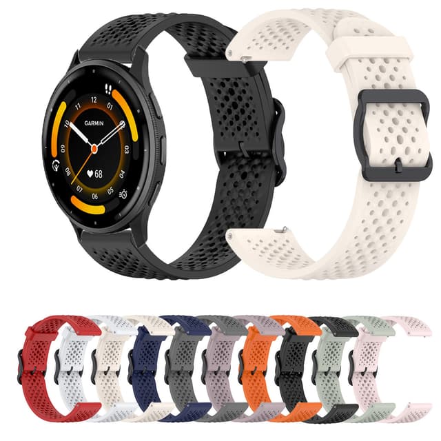 Dây đeo silicon mềm thoáng khí cho Garmin Venu4 Venu3 Venu2 / Vivoactive 3 4 5 6 / vivomove3 HR / Venu 2 3 4 45mm Dây đeo cổ tay Vòng đeo tay nam nữ Dây đeo thể thao chống nước - Ảnh 8