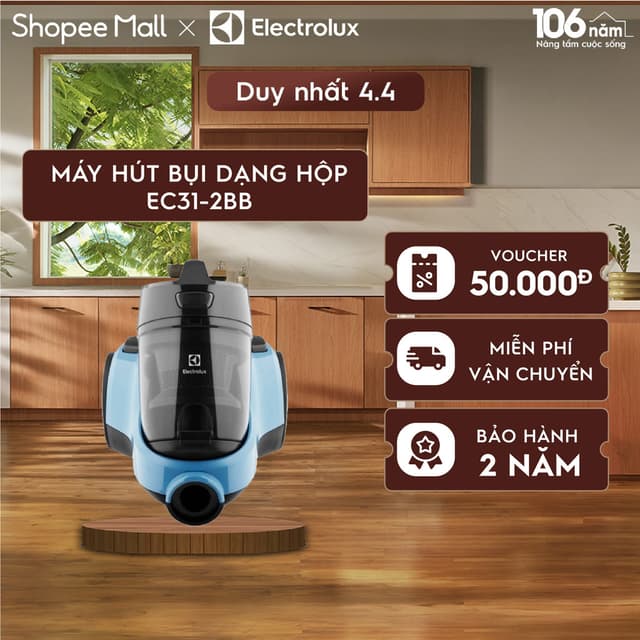 Chỉ giao miền Nam - Máy hút bụi cầm tay dạng hộp Electrolux 1.8L - EC31-2BB - Thiết kế để đổ bụi với một nút ấn - Ảnh 12